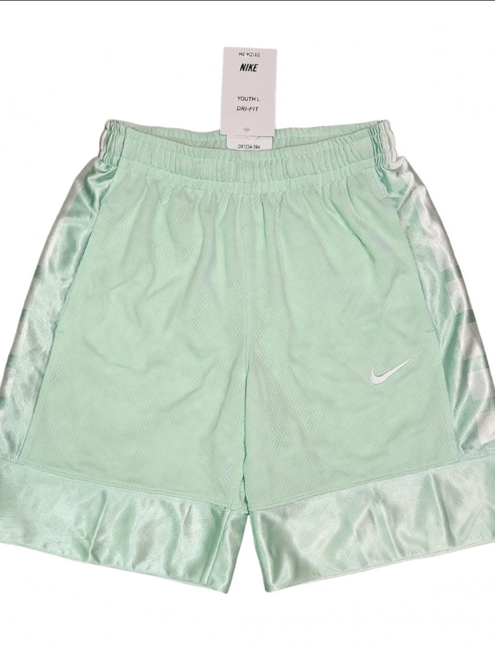 Nike Youth Mint Green Athletic Shorts with White Swoosh NWT Size Small